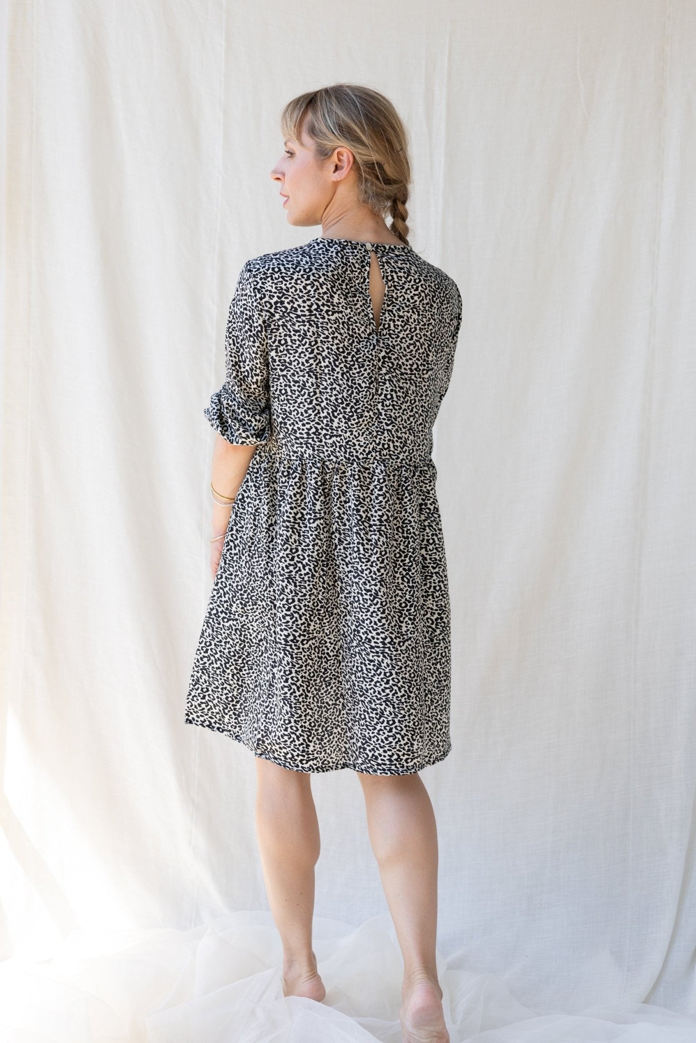 Silk Lily Short Dress n.14 - Leopard - Bohemia Couture