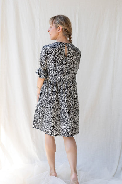Silk Lily Short Dress n.14 - Leopard - Bohemia Couture
