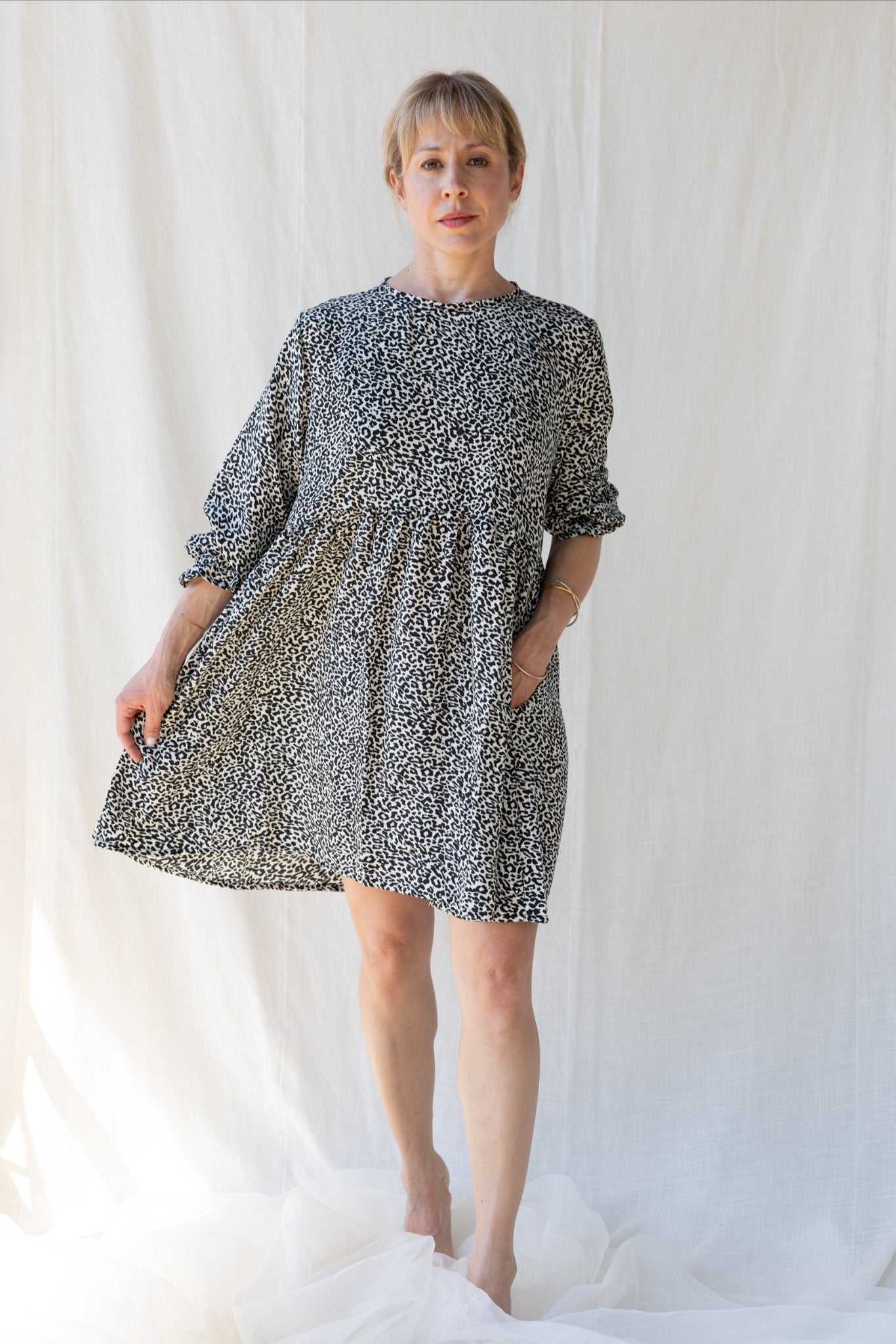 Silk Lily Short Dress n.14 - Leopard - Bohemia Couture