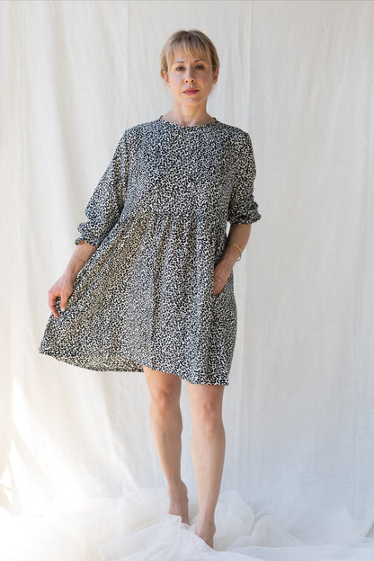 Silk Lily Short Dress n.14 - Leopard - Bohemia Couture