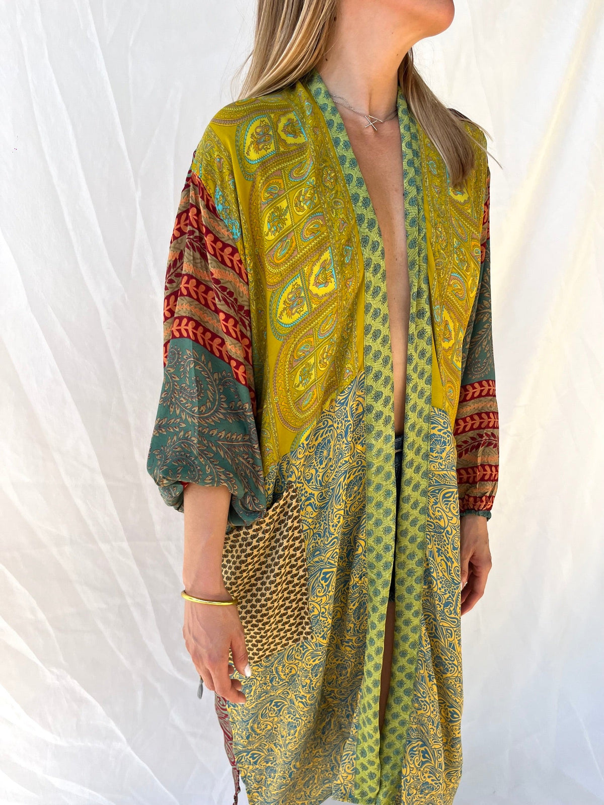 Silk Long Cardigan n.43 - Bohemia Couture