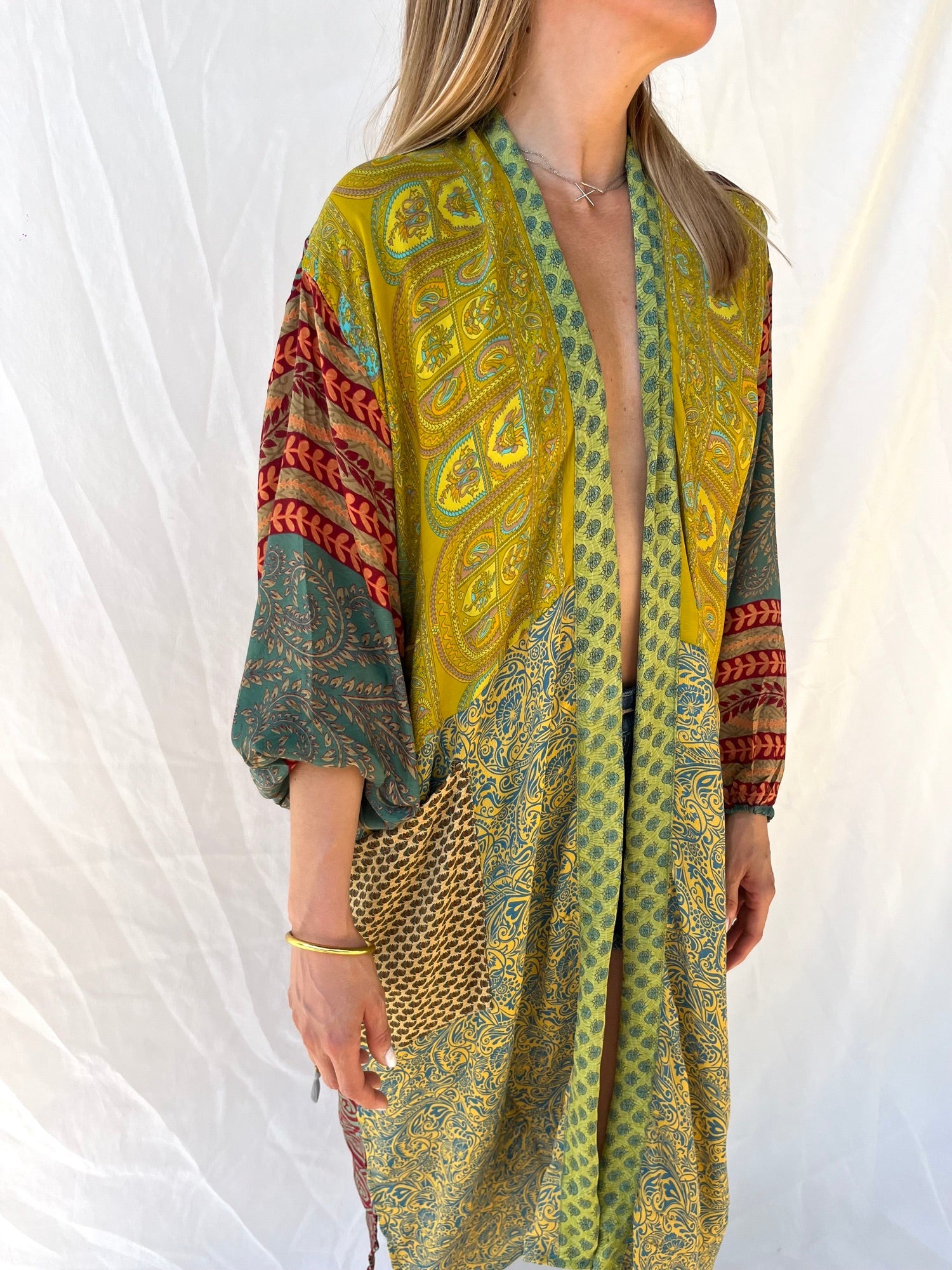 Silk Long Cardigan n.43 - Bohemia Couture