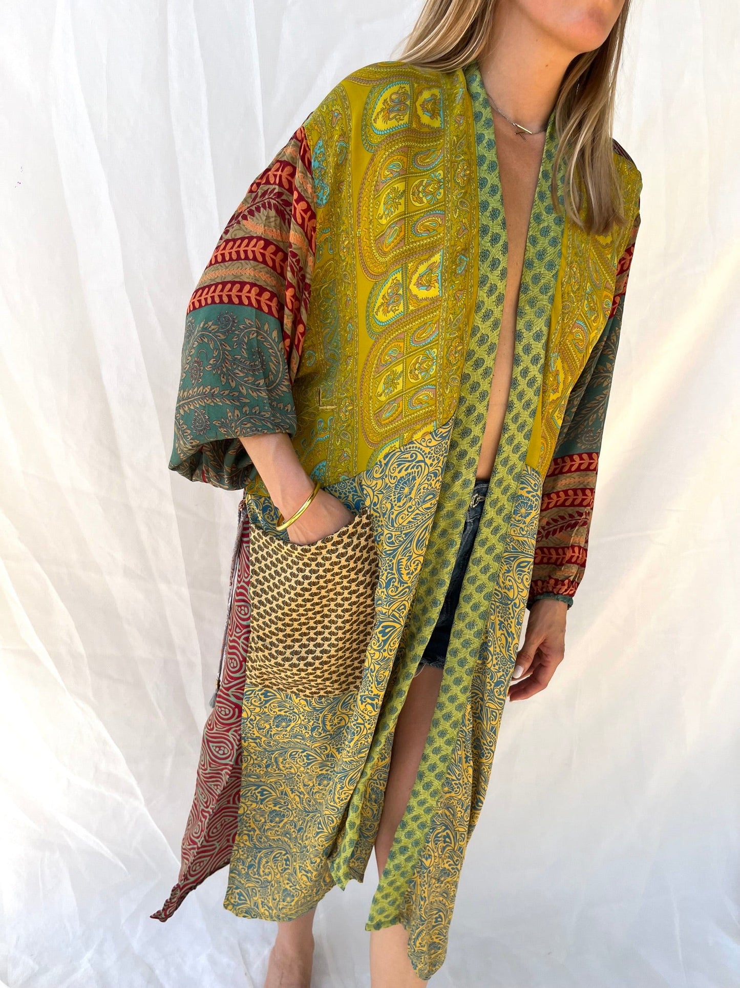 Silk Long Cardigan n.43 - Bohemia Couture