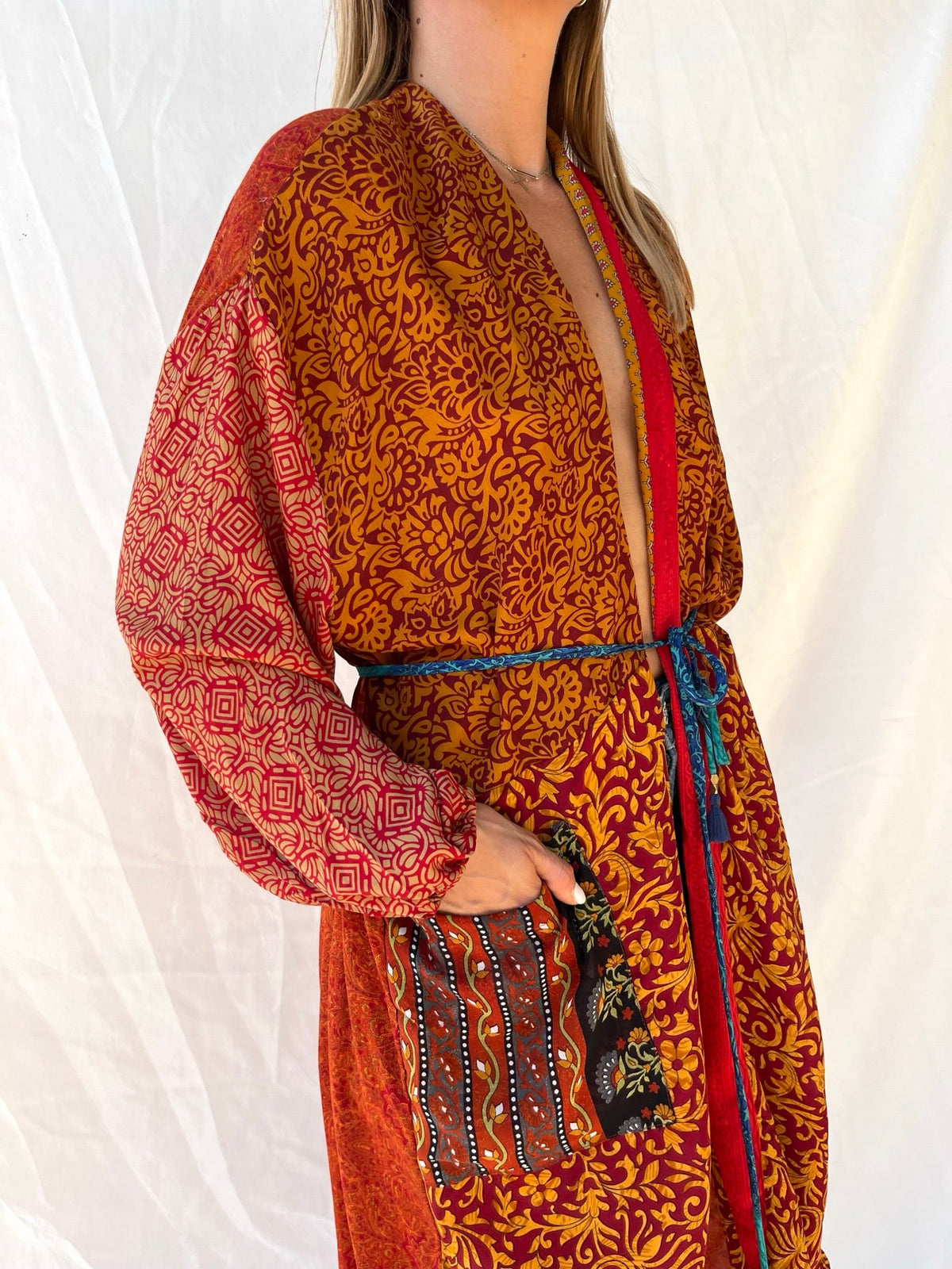 Silk Long Cardigan n.44 - Bohemia Couture