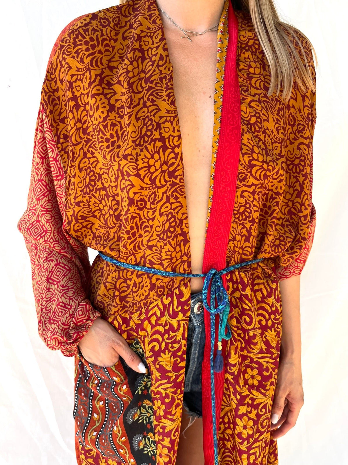 Silk Long Cardigan n.44 - Bohemia Couture