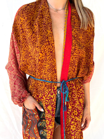 Silk Long Cardigan n.44 - Bohemia Couture