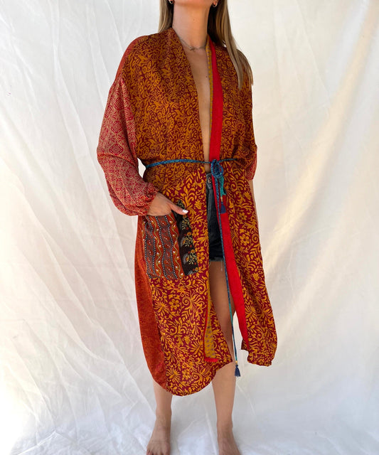 Silk Long Cardigan n.44 - Bohemia Couture