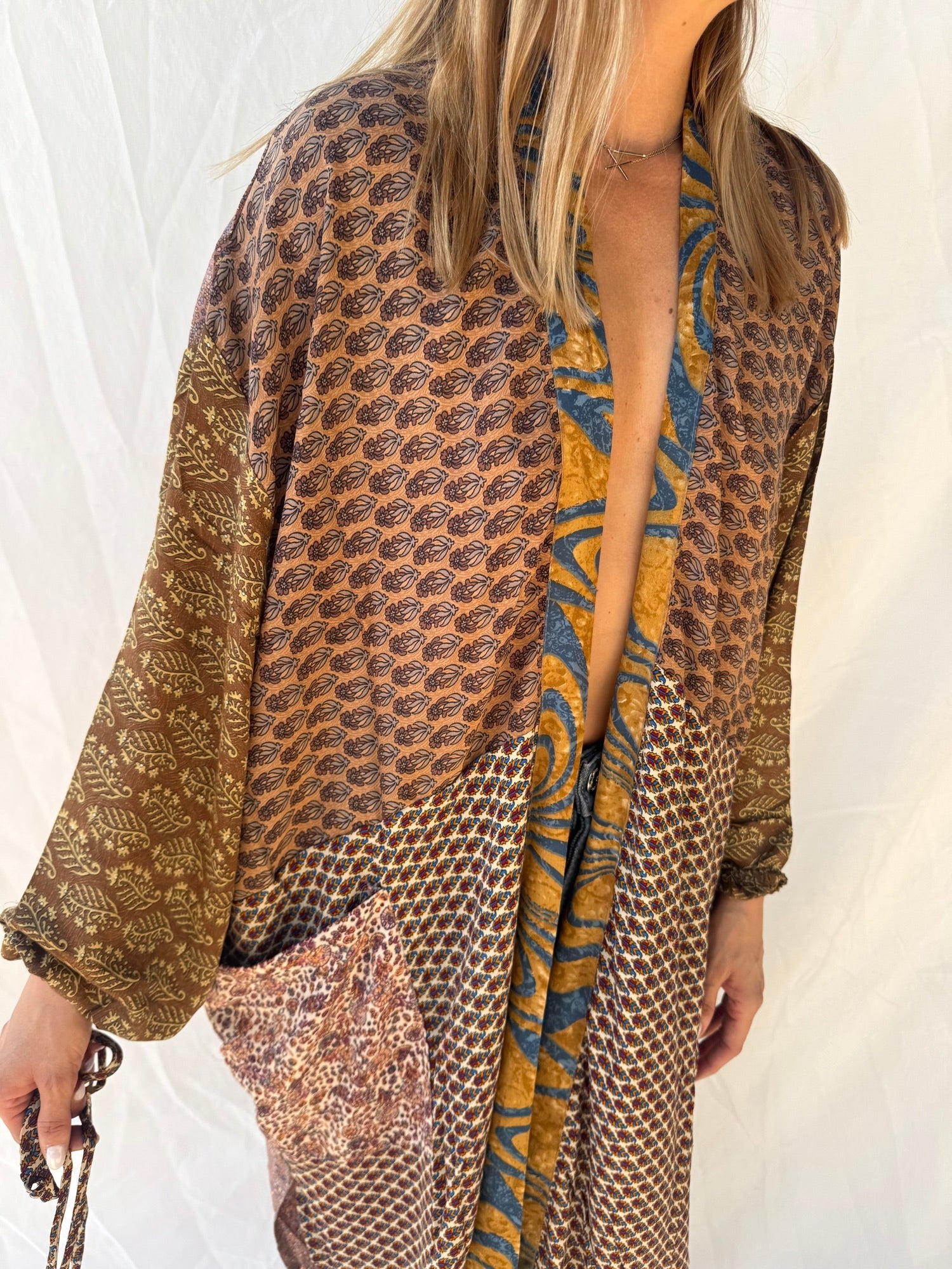 Silk Long Cardigan n.45 - Bohemia Couture