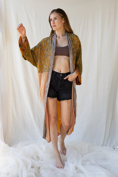 Silk Maxi Cardigan n.21 - Bohemia Couture