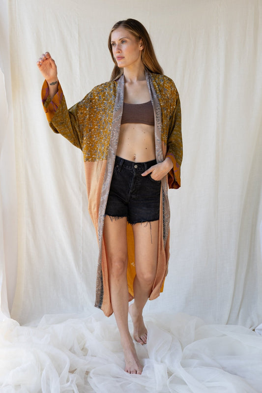 Silk Maxi Cardigan n.21 - Bohemia Couture