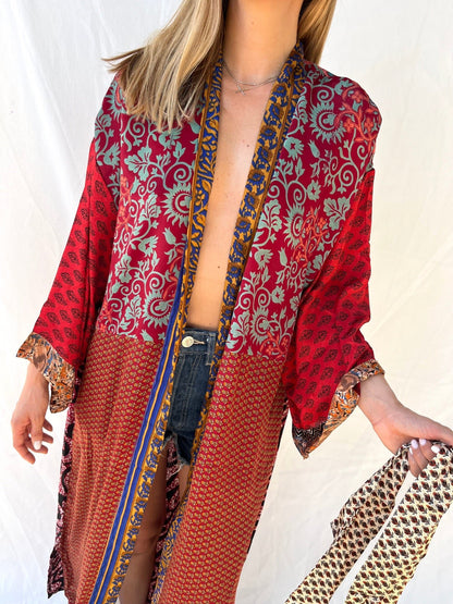 Silk Maxi Cardigan n.22 - Bohemia Couture