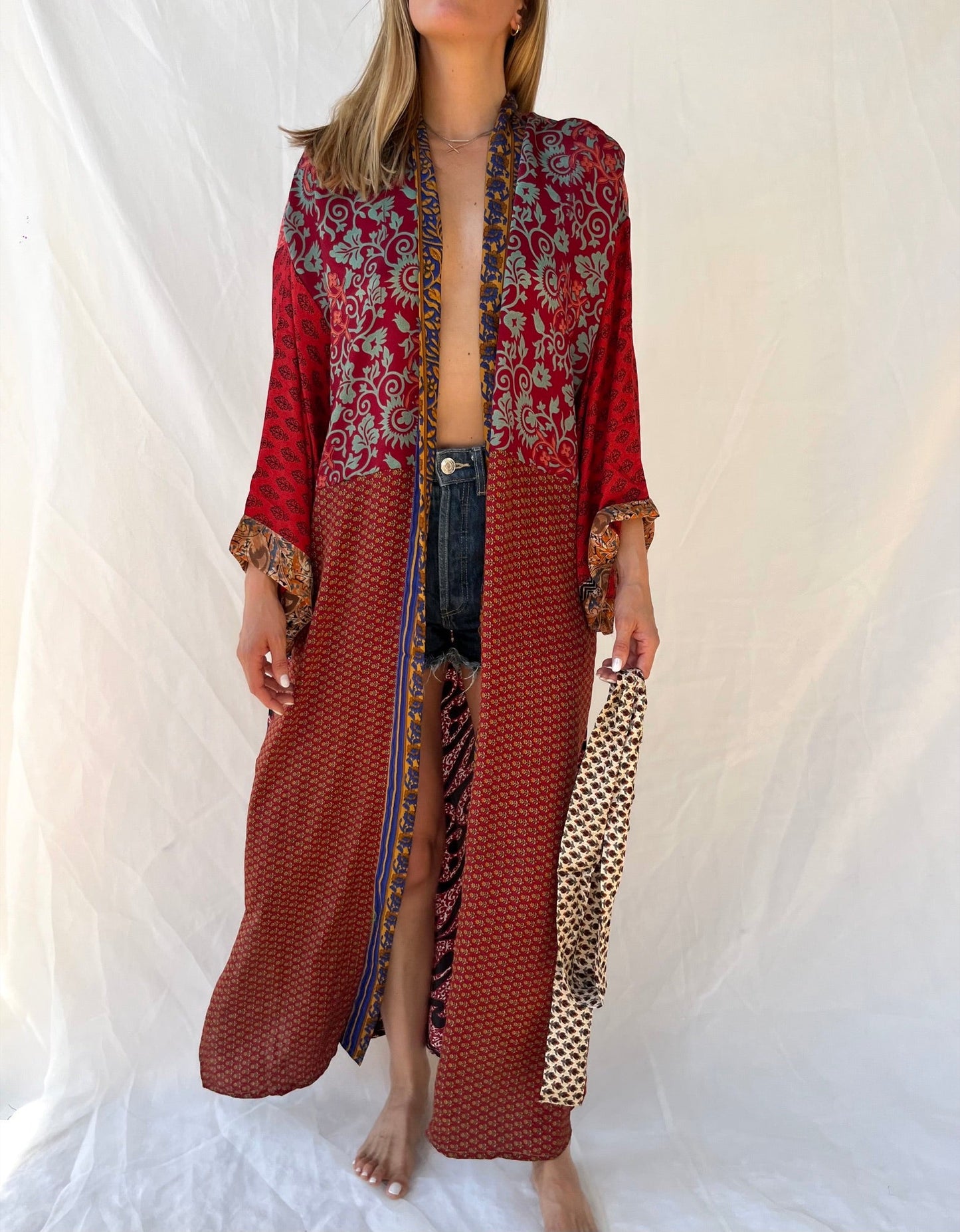Silk Maxi Cardigan n.22 - Bohemia Couture