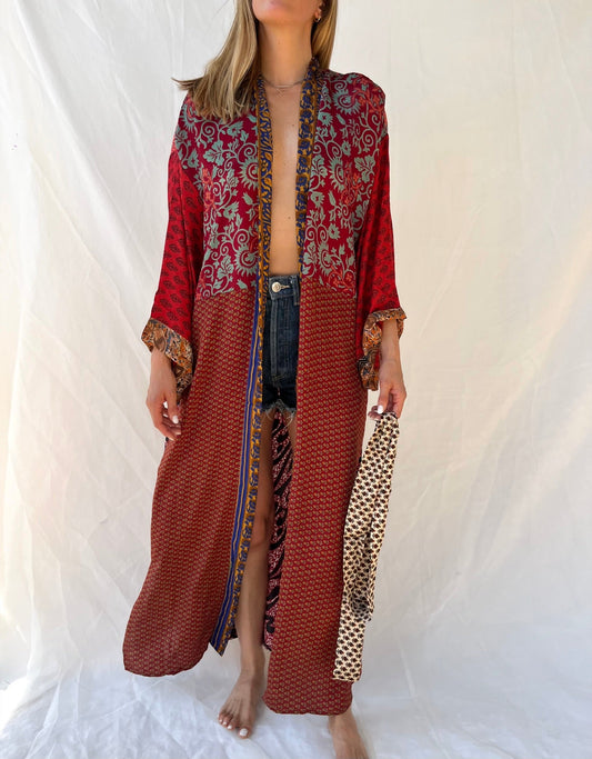Silk Maxi Cardigan n.22 - Bohemia Couture