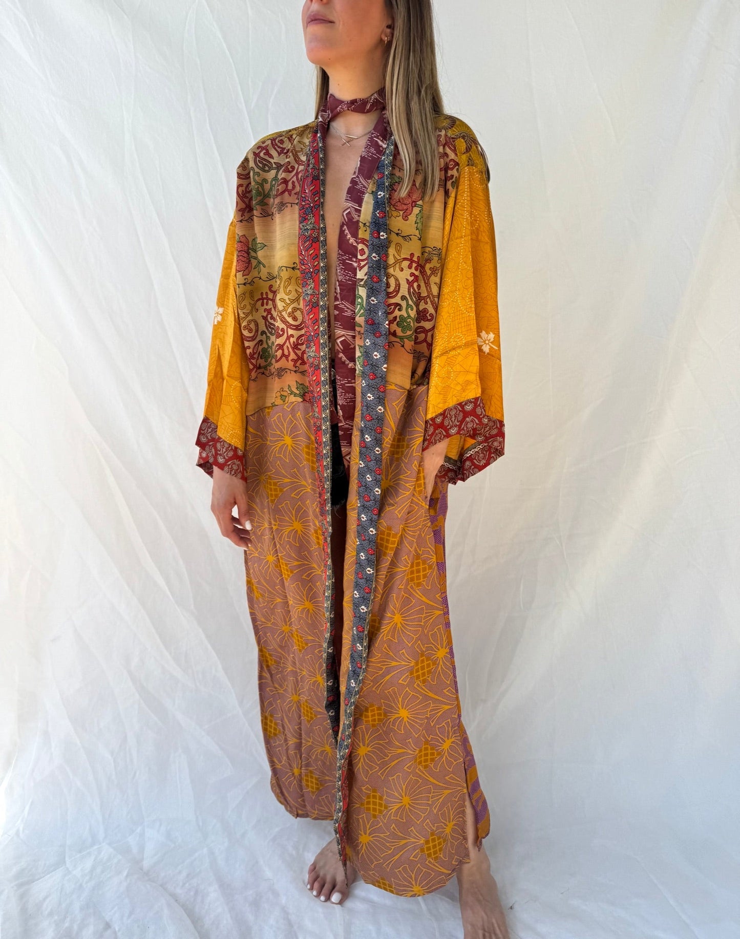 Silk Maxi Cardigan n.23 - Bohemia Couture