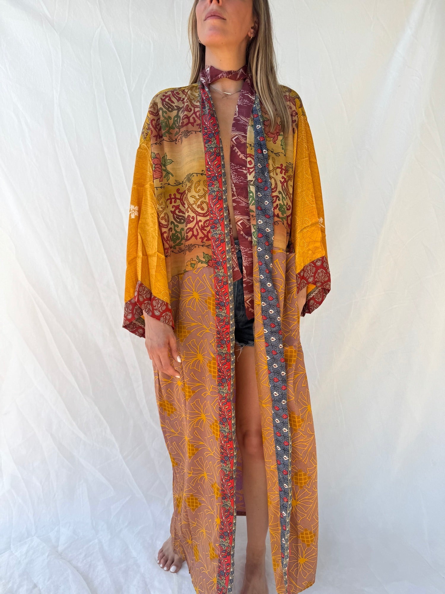 Silk Maxi Cardigan n.23 - Bohemia Couture