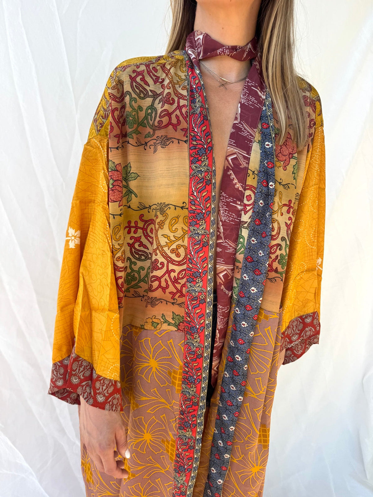 Silk Maxi Cardigan n.23 - Bohemia Couture