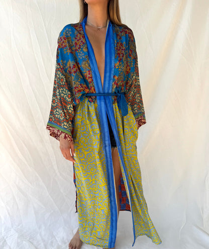 Silk Maxi Cardigan n.24 - Bohemia Couture