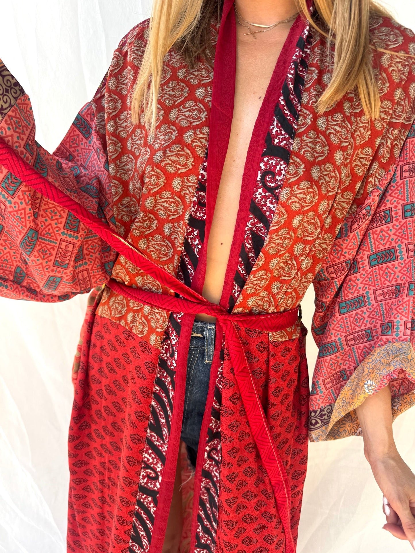 Silk Maxi Cardigan n.25 - Bohemia Couture
