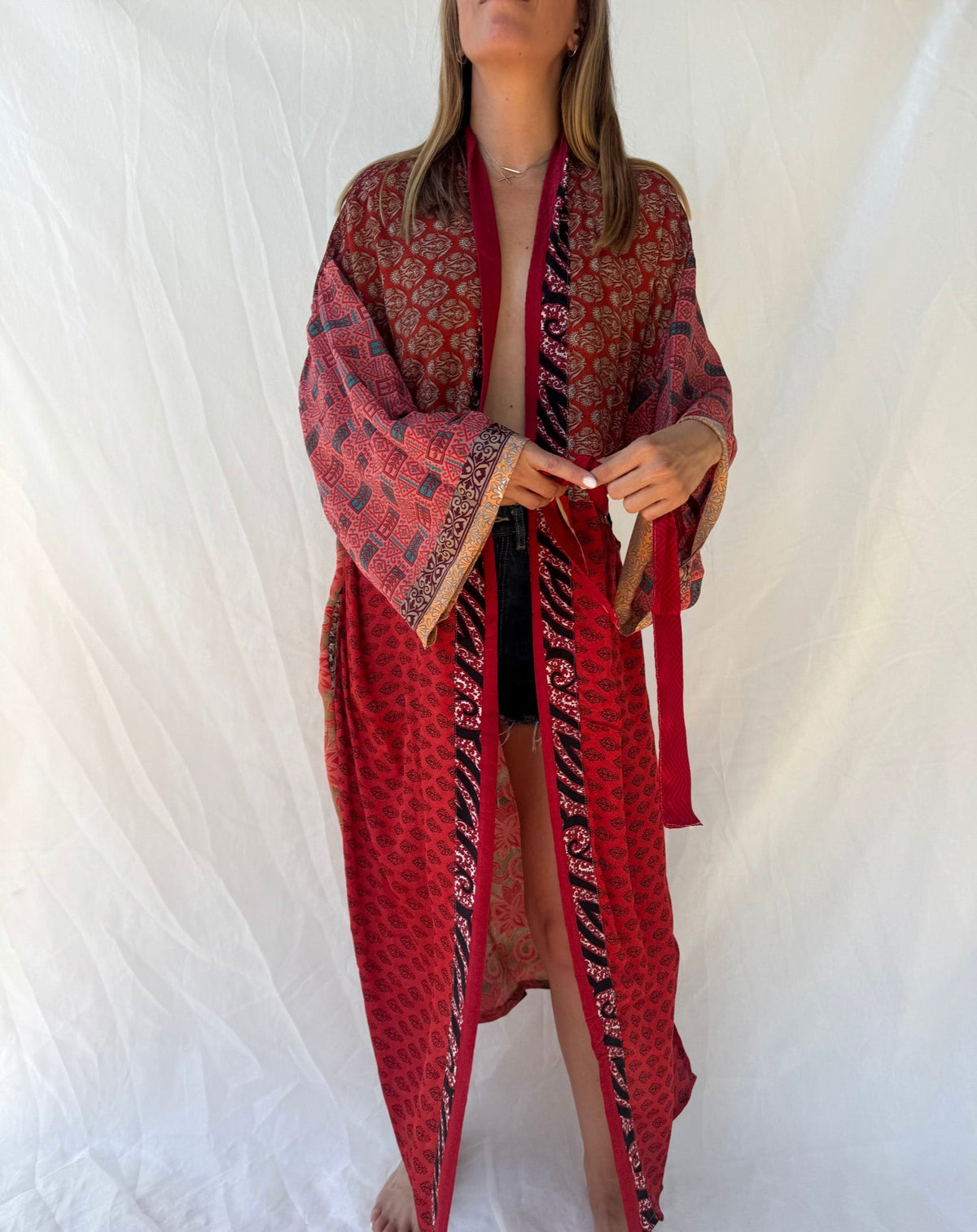 Silk Maxi Cardigan n.25 - Bohemia Couture