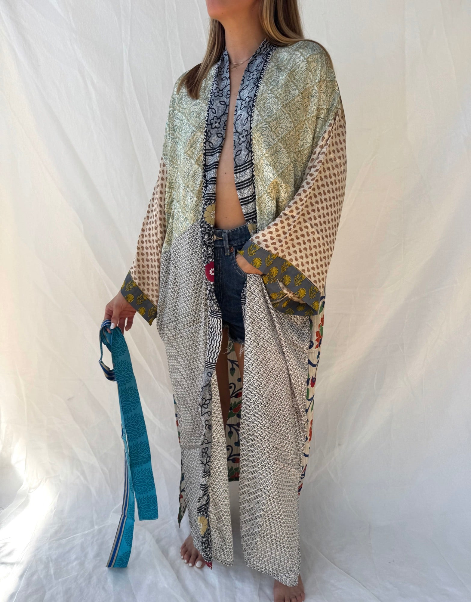 Silk Maxi Cardigan n.26 - Bohemia Couture