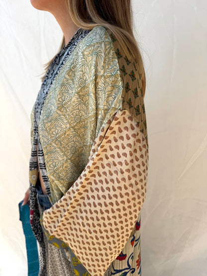 Silk Maxi Cardigan n.26 - Bohemia Couture