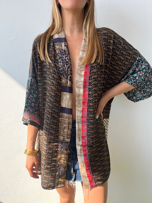 Silk Short Cardigan n.183 - Bohemia Couture