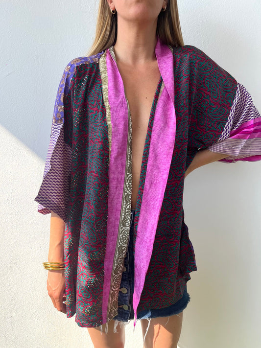 Silk Short Cardigan n.184 - Bohemia Couture