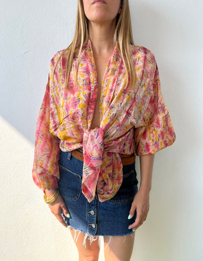 Silk Tie Dye Cardigan n.12 - Bohemia Couture