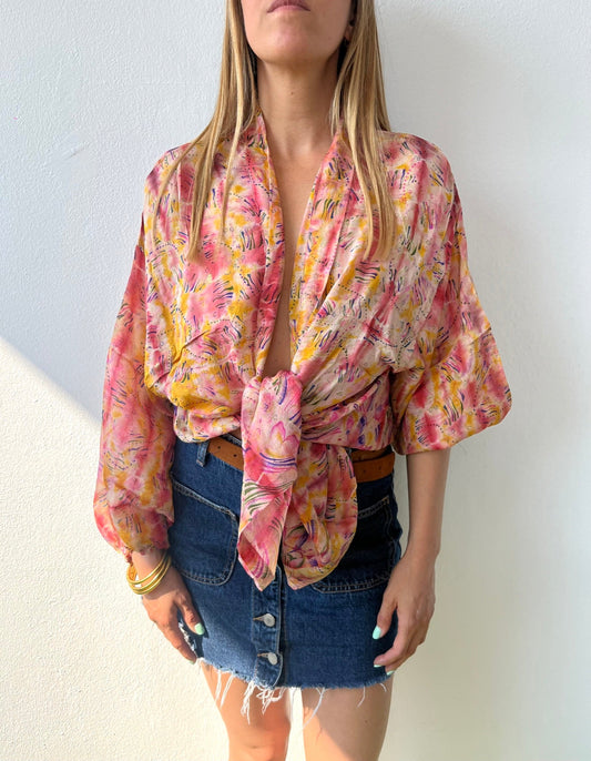 Silk Tie Dye Cardigan n.12 - Bohemia Couture