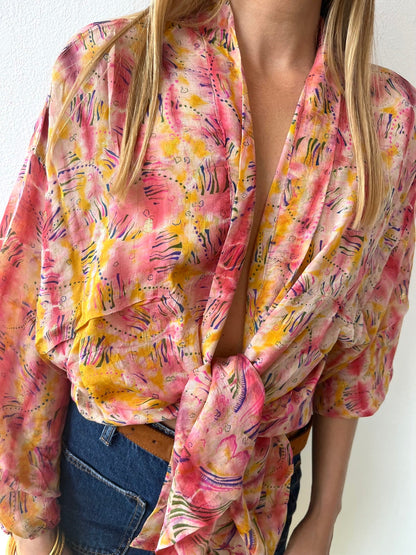 Silk Tie Dye Cardigan n.12 - Bohemia Couture