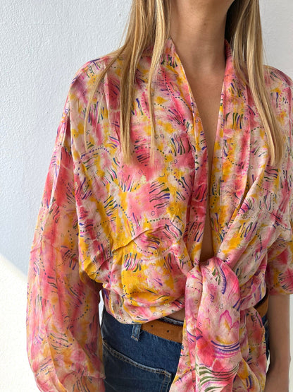 Silk Tie Dye Cardigan n.12 - Bohemia Couture