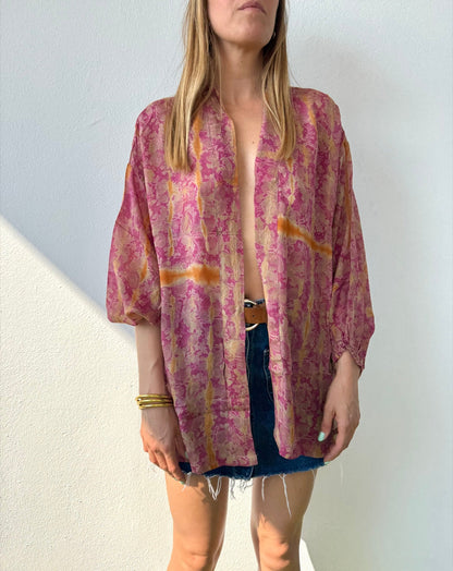 Silk Tie Dye Cardigan n.16 - Bohemia Couture