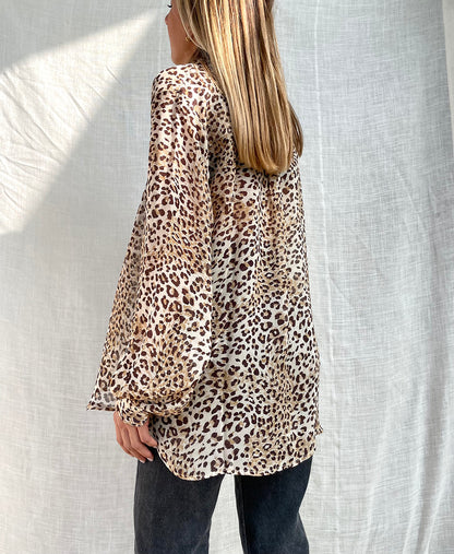 100% Silk Shirt n.10 Leopard