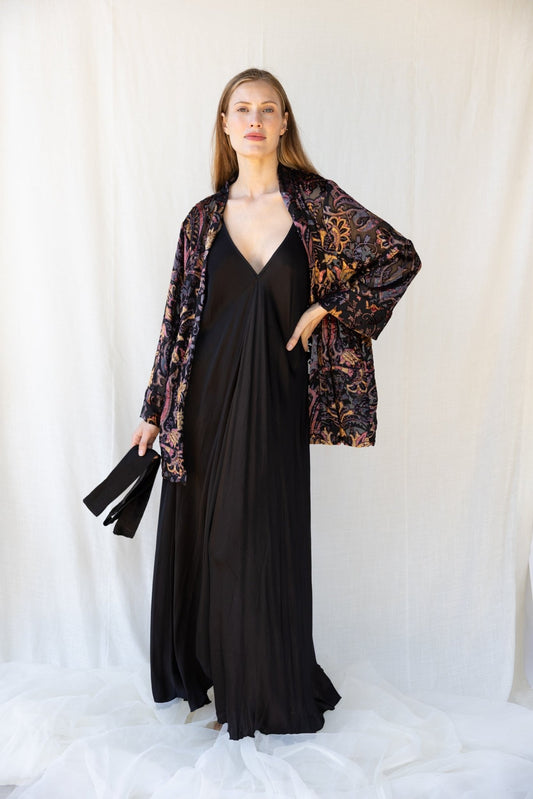 Velvet Short Cardigan - Black - Bohemia Couture