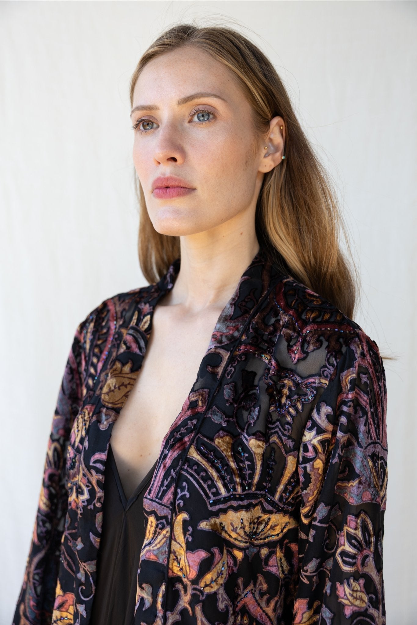 Velvet Short Cardigan - Black - Bohemia Couture