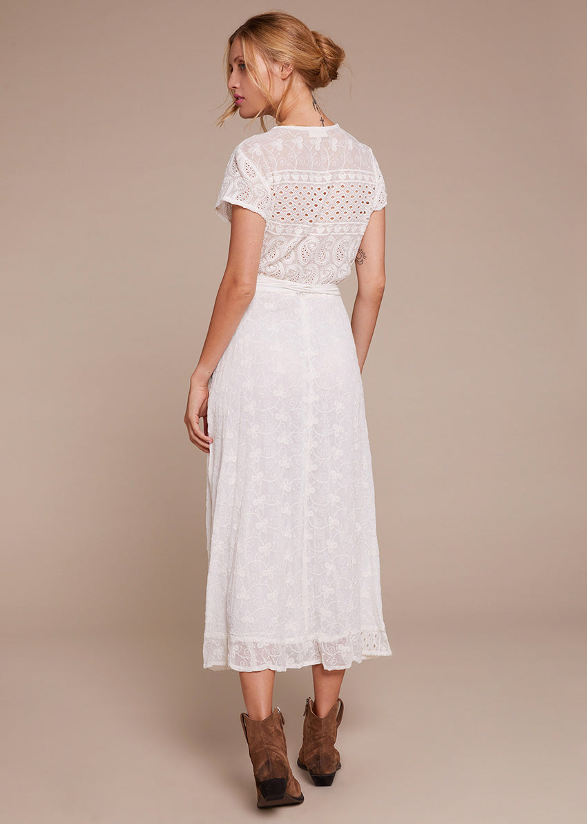 Paradise Wrap Long Dress - White Lace